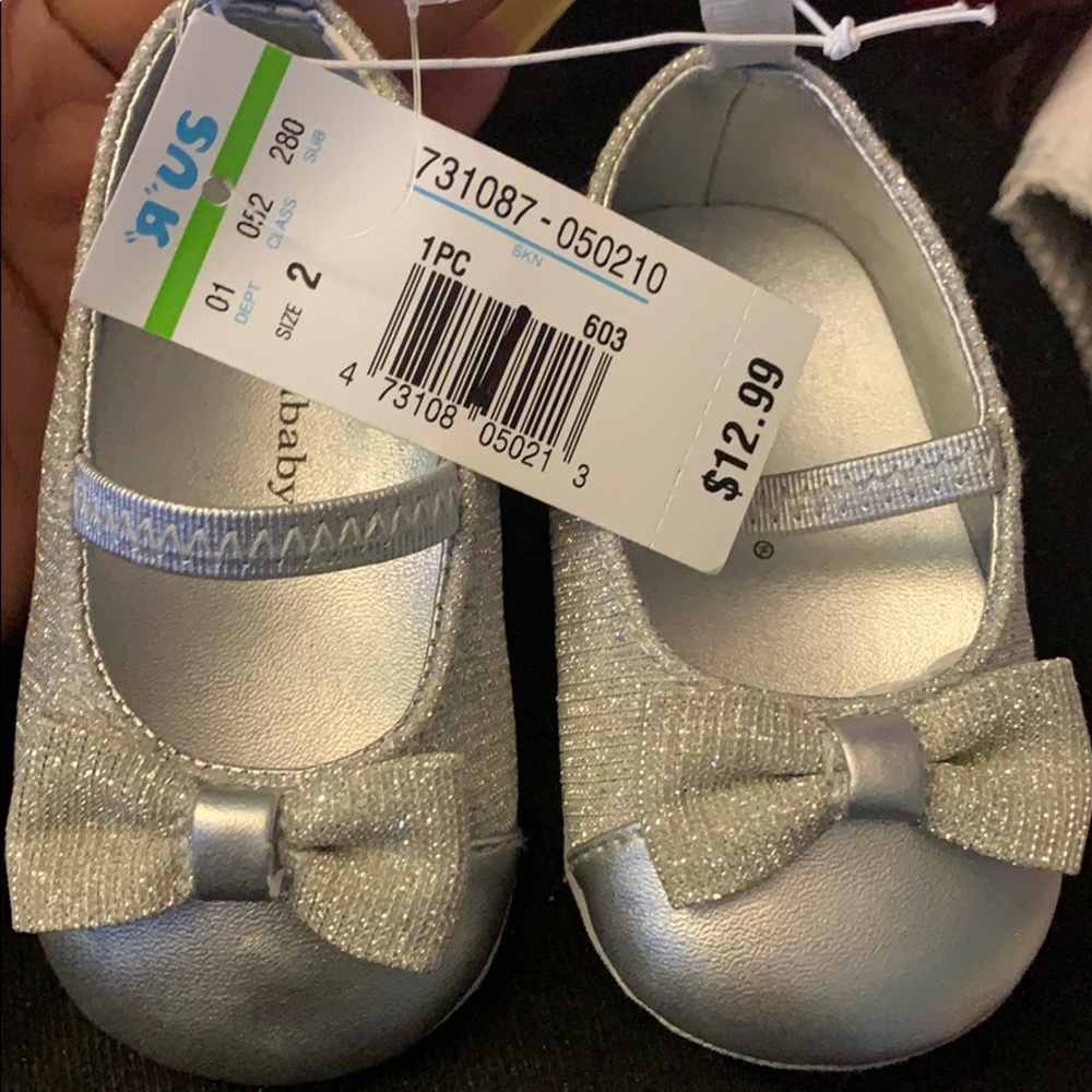 Silver Girl Crib Shoes